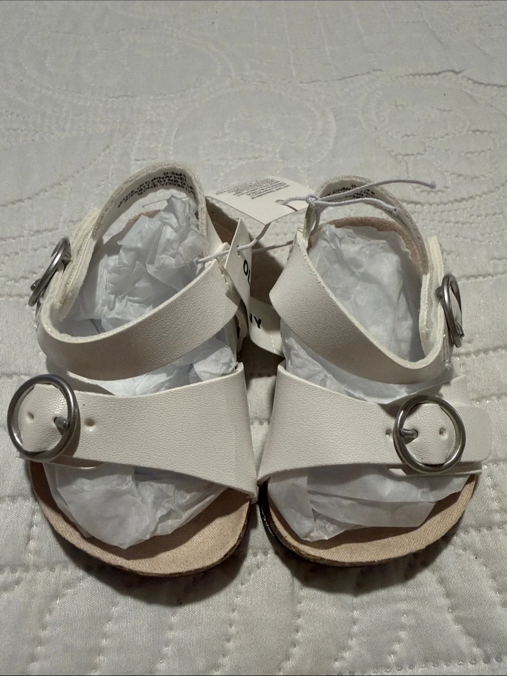 Old Navy White Buckle Strap Sandals for baby